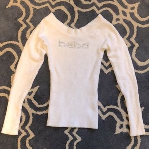 Bebe super soft white off the shoulder sweater